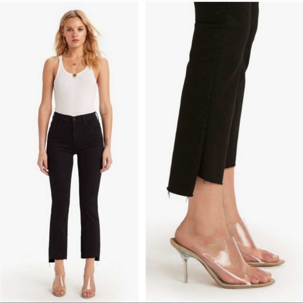 MOTHER the insider crop two step fray jeans